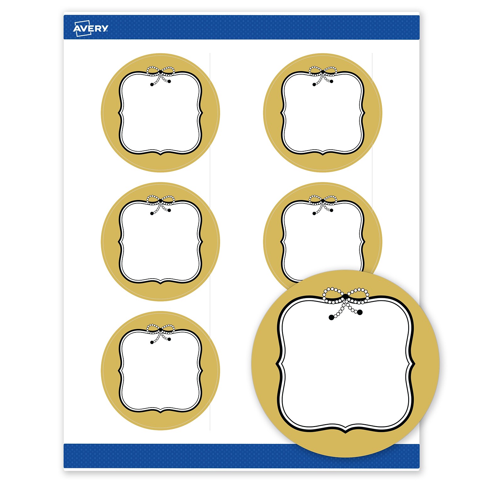 Avery Round Laser/Inkjet Multipurpose Labels, 3 Dia., White, 60/Pack (19479370977)