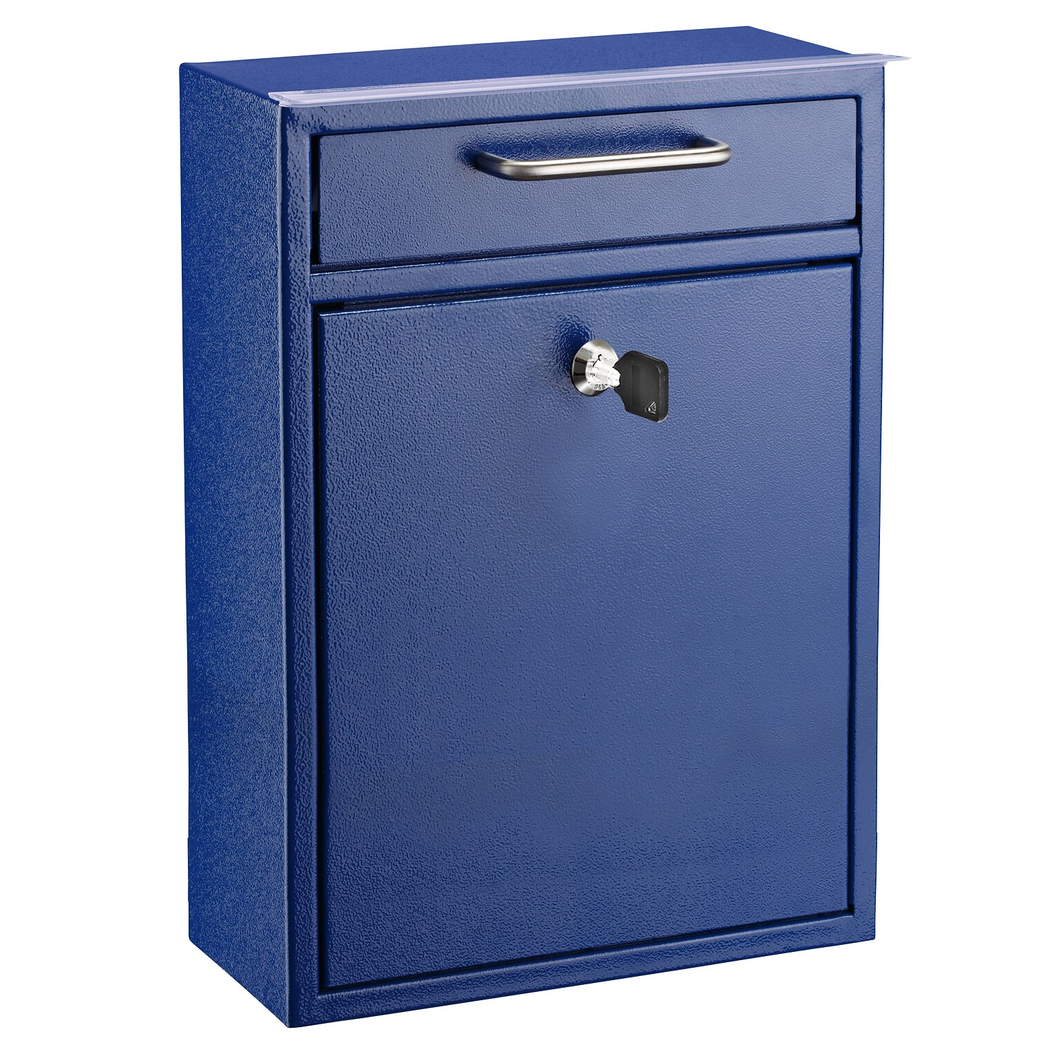 AdirOffice Steel Large Wall Mounted Drop Box Interoffice Mailbox, Key Lock, Blue (631-04-BLU-PKG)