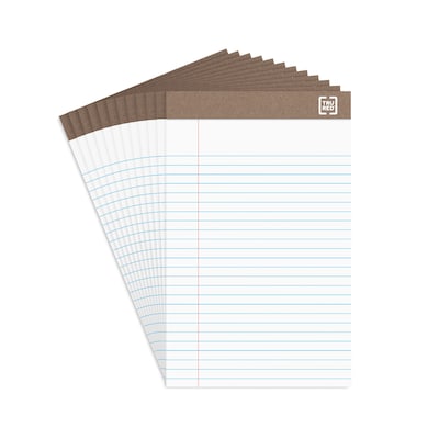 TRU RED™ Notepad, 5 x 8, Narrow Ruled, White, 50 Sheets/Pad, Dozen Pads/Pack (TR58181)