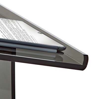 AdirOffice 47" Podium Lectern with Cover, Transparent Black (661-02-BLK-PKG)