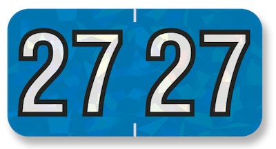 Medical Arts Press Holographic 2027 Year Labels, 3/4 x 1-1/2, Blue, 500/Roll
