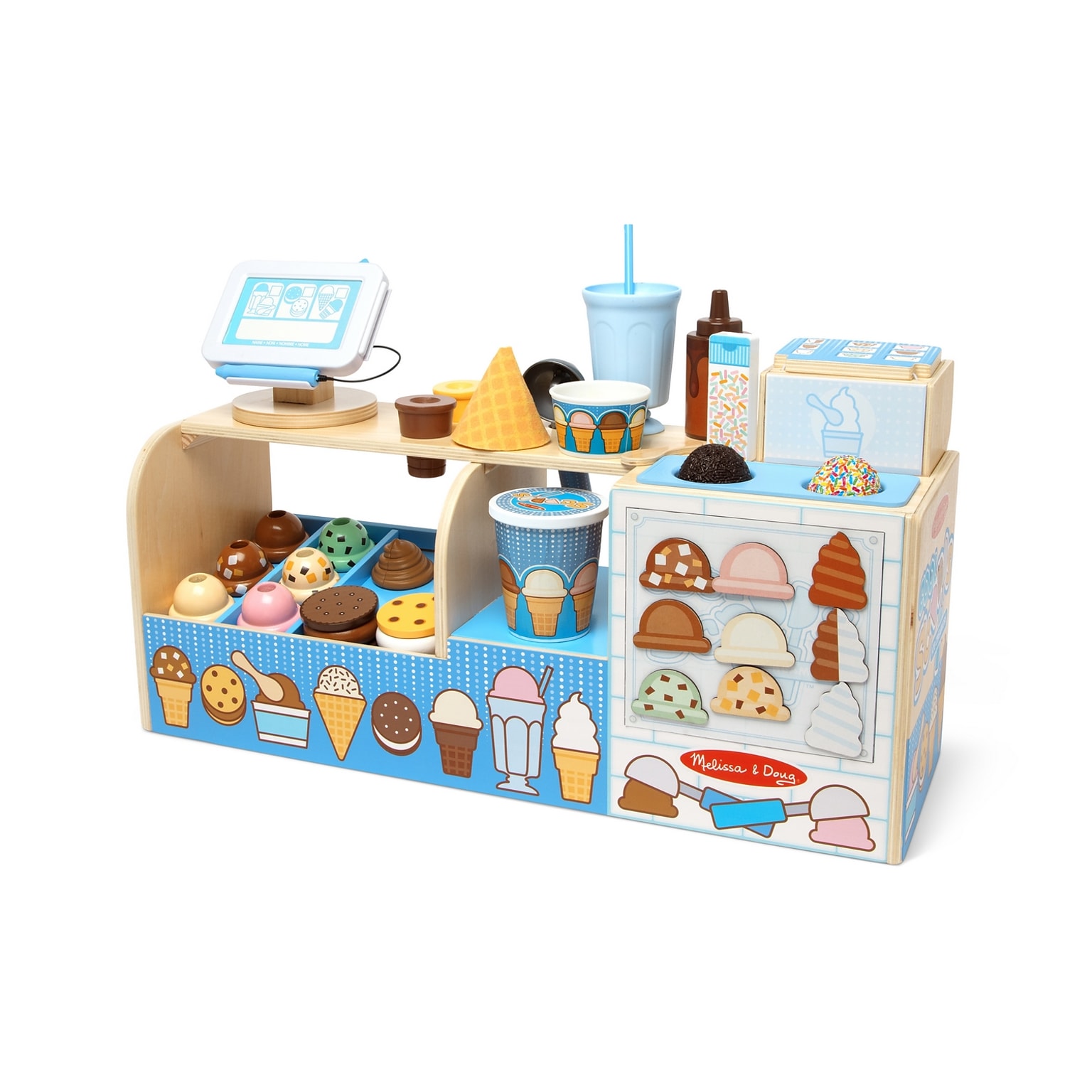Melissa & Doug Wooden Cool Scoops Ice Creamery Play Food Toy (30607)