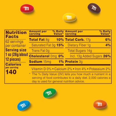 M&M's Peanut Milk Chocolate Pieces, 62 oz. (209-00060)