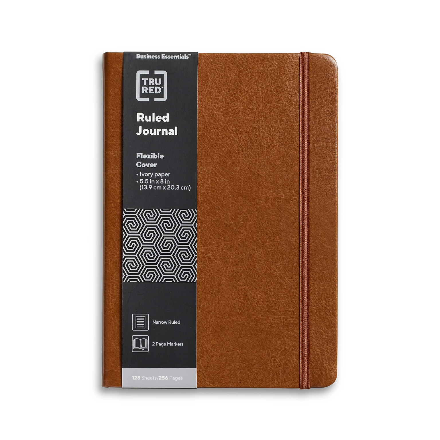 TRU RED™ 5.5” x 8” Medium Flexible Cover Narrow Ruled Journal, Cognac (TR61952)
