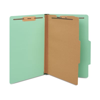 Staples 60% Recycled Pressboard Classification Folder, 1-Divider, 1.75 Expansion, Legal Size, Light