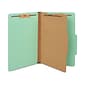 Staples 60% Recycled Pressboard Classification Folder, 1-Divider, 1.75" Expansion, Legal Size, Light Green, 20/Box