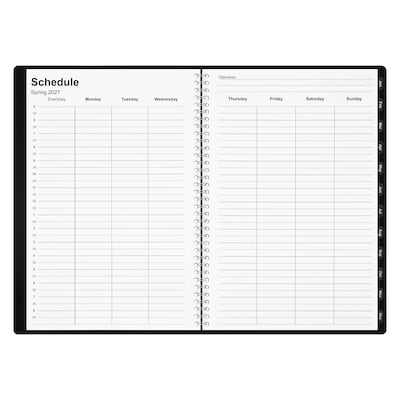 2027 Staples 8" x 12" Monthly Planner, Faux Leather Cover, Black (ST63596-27)