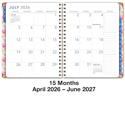 2026-2027 Excello Brands 8.5" x 11" Academic Weekly & Monthly Planner, Paperboard Cover, Floral Fiesta (NAY27-8511LP-89)
