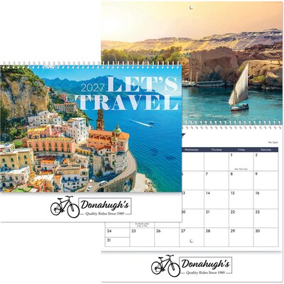 Custom Lets Travel Wall Calendar Spiral