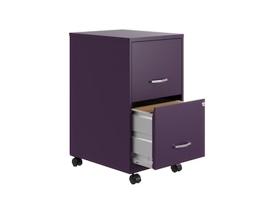 Space Solutions SOHO Smart File 2-Drawer Mobile Vertical File Cabinet, Letter Size, Lockable, Midnight Purple (25277)