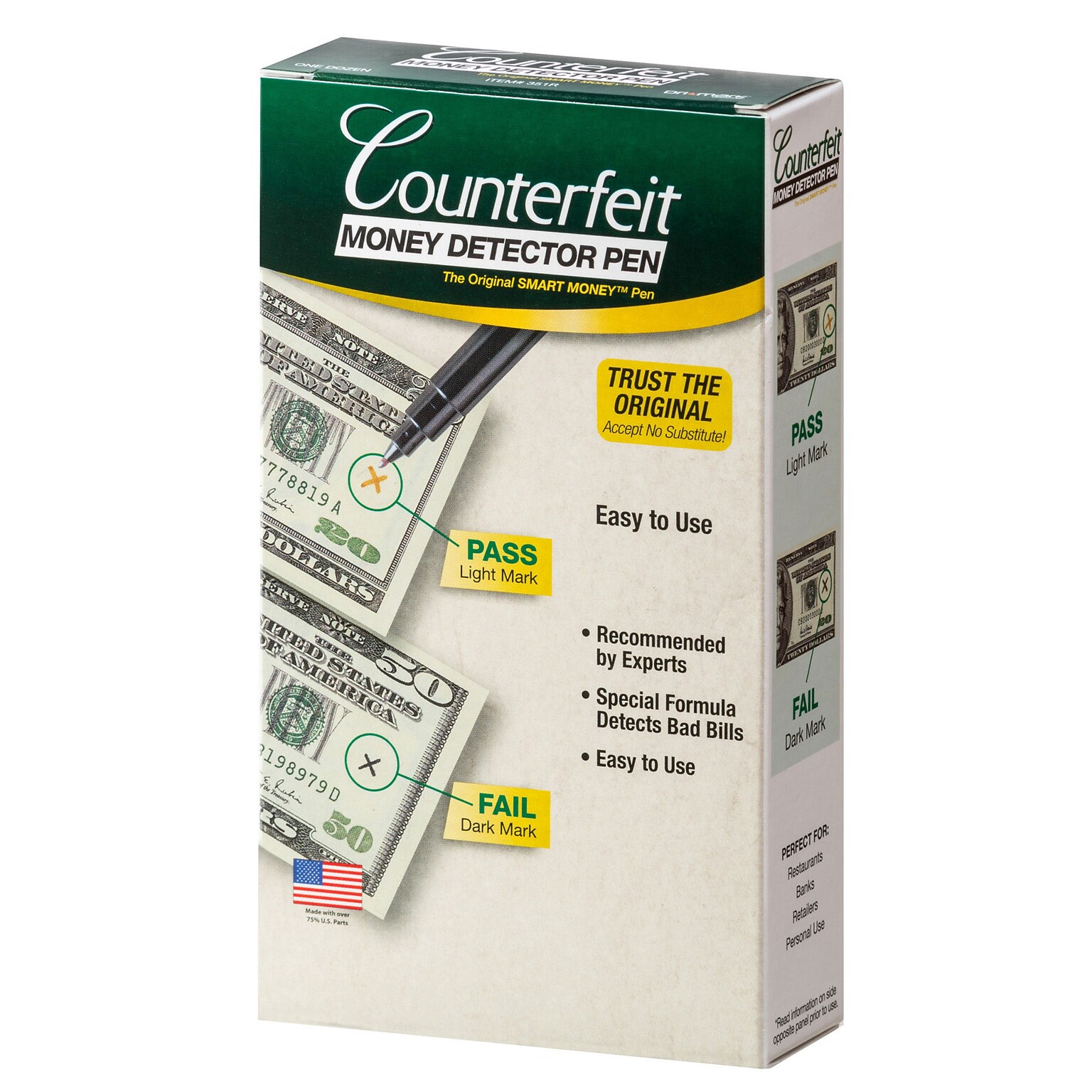 Dri Mark Counterfeit Bill Detector Marker Pens, Dozen (351R)