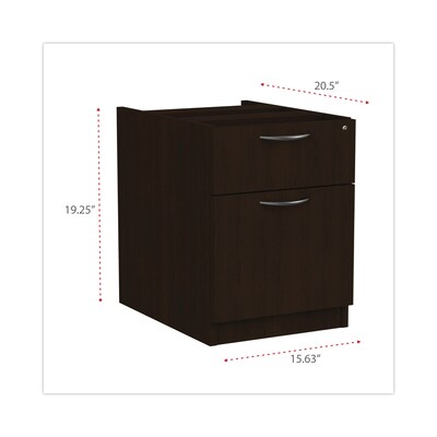 Alera Valencia Series 3/4 Box/file Pedestal, 15 5/8w X 20 1/2d X 19 1/4h, Espresso