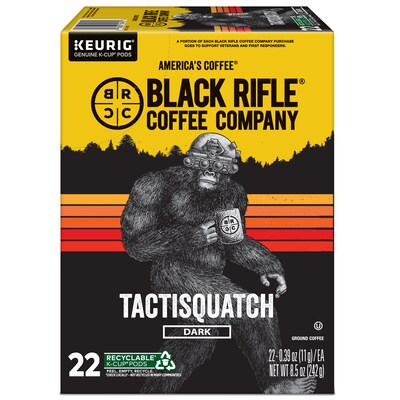 Black Rifle Coffee Company Tactisquatch Coffee Keurig® K-Cup® Pods, Dark Roast, 88/Carton (5000384046CT)