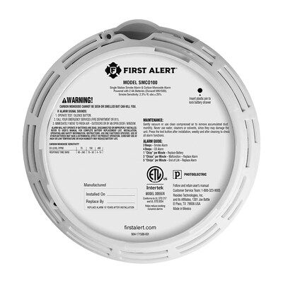 First Alert 2-in-1 Battery Powered Smoke and CO Alarm, 4/Pack (SMCO100)