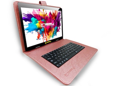 Linsay Octa Core 10.1 Tablet, 4GB RAM, 128GB Storage, Android 13 OS, Bundled with Keyboard Case, Br