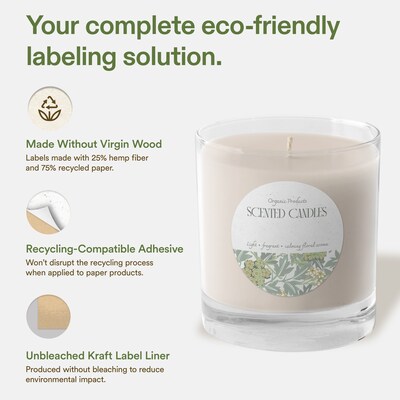 Avery Hemp Round Laser/Inkjet Multipurpose Labels, 3" Dia, Off-White (240/Box)