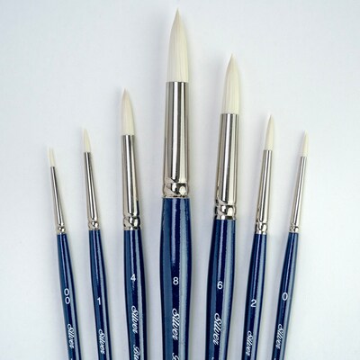 Silver Brush Bristlon Short Handle Round Brushes, 7/Set (SLVBR1955)