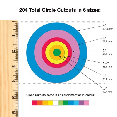FreshCut Crafts Punch Out Paper Cutouts, Everyday Shapes, Hearts, Stars & Circles, 492 Pieces (FCC850054391230)