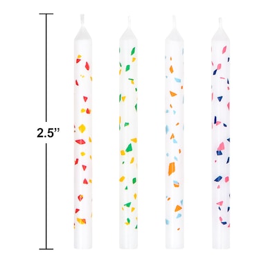 Creative Converting Confetti Print Birthday Candles, Multicolor, 240/Pack (365115)