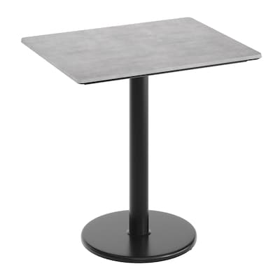 Flash Furniture Acadia Wooden Dining Table, 23.75D x 29.75W, Gray Faux Concrete/Black Base (ST2430CGTR18)