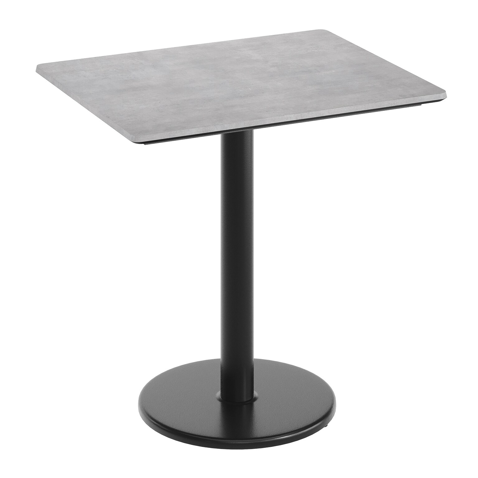 Flash Furniture Acadia Wooden Dining Table, 23.75D x 29.75W, Gray Faux Concrete/Black Base (ST2430CGTR18)