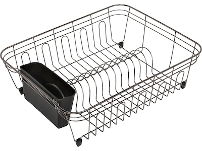 Honey-Can-Do Metal Dish Rack, Chrome/Black (KCH-07662)