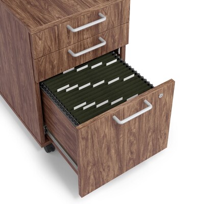 Union & Scale™ Essentials 3-Drawer Mobile Vertical File Cabinet, Letter/Legal, Lockable, 24.3"H x 15.6"W x 21.3"D, Espresso