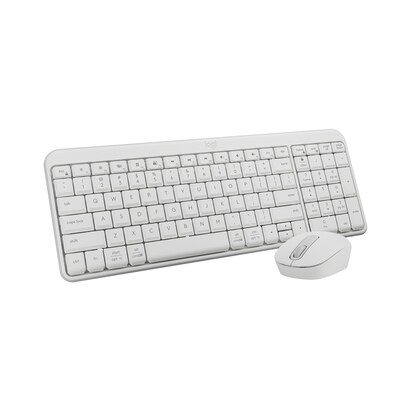 Logitech MK250 Wireless Ergonomic Keyboard and Optical Mouse Combo, White (920-013511)
