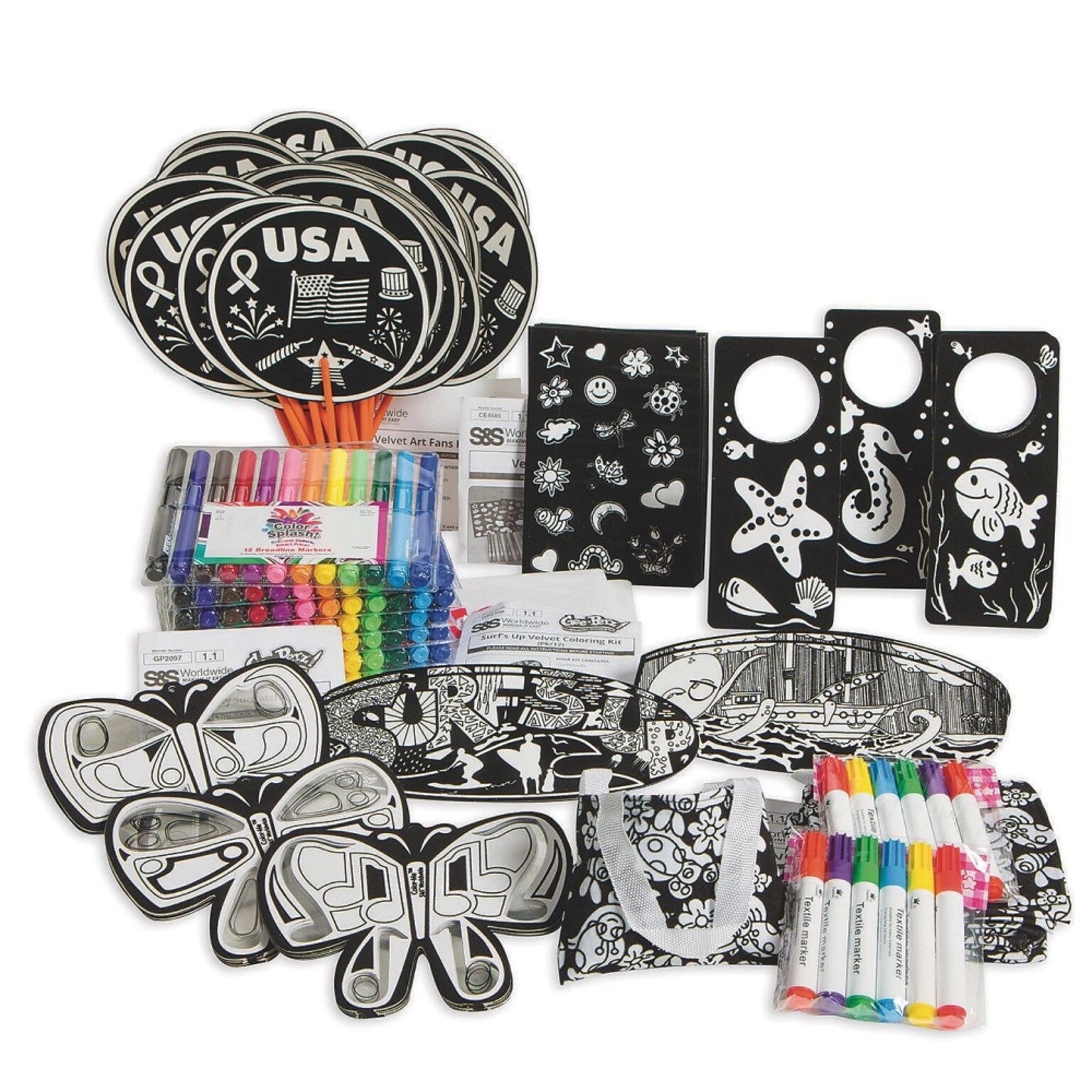 S&S Velvet Art Projects Craft Kit, 100/Pack (AP251)