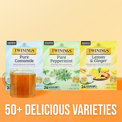 Twinings Pure Peppermint Herbal Tea, Keurig® K-Cup® Pods, 24/Box (TNA85813)