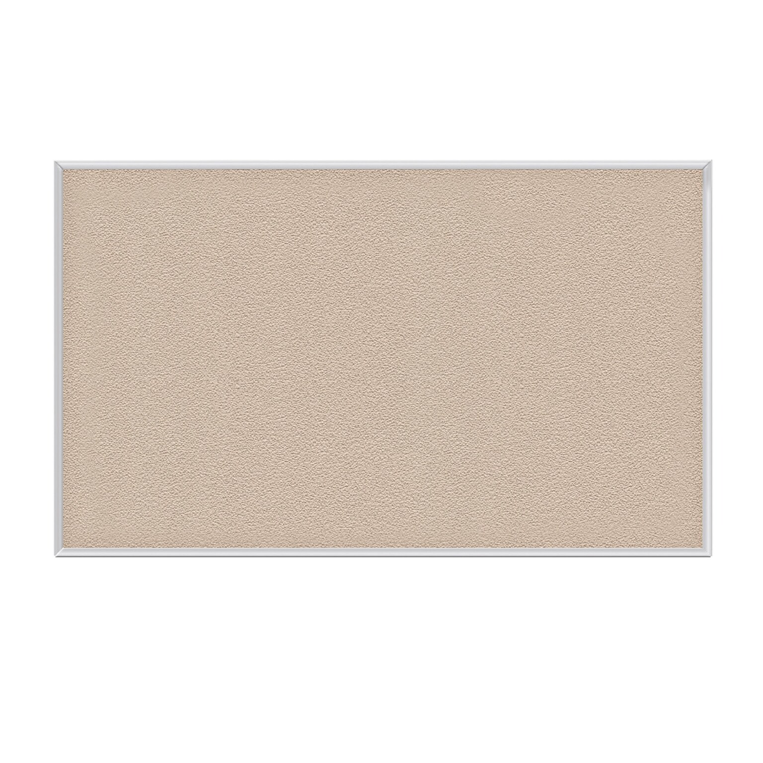 Ghent Fabric Bulletin Board, Satin Aluminum Frame, 4’H x 6’W, Beige (AT46F90)