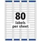 Avery Easy Peel Inkjet Return Address Labels, 2/3" x 1-3/4", Clear, 80 Labels/Sheet, 25 Sheets/Pack (8667)