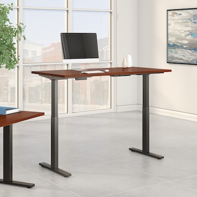 Bush Business Furniture Move 60 Series 60"W Electric Height Adjustable Standing Desk, Hansen Cherry (M6S6030HCBK)