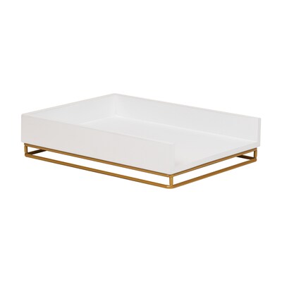 Mind Reader Metal Accessory Tray, White (WDMTRAY-WHT)