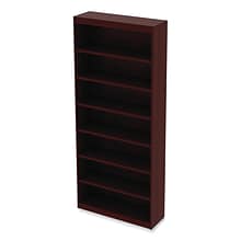 Alera Valencia Series Square Corner Bookcase, Seven-Shelf, 35.63w x 11.81d x 83.86h, Mahogany