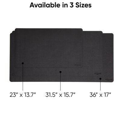 Smead Small Vegan Leather Anti-Slip Desk Pad, 23.6" x 13.7", Charcoal (SMD64838)