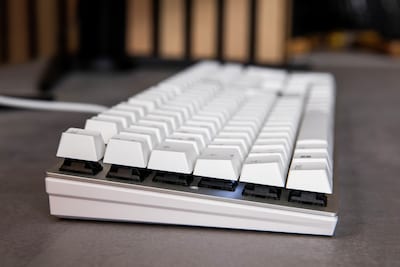 Cherry KC 200 MX Wired Mechanical Keyboard, White/Silver, G80-3950LHBUS-1