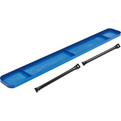 Global Industrial 8' Outdoor Steel Picnic Bench w/ Backrest, Perforated Metal, Blue (262077BL)