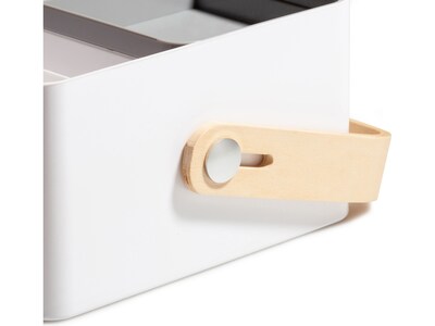 U Brands Mod Caddy 4-Compartment Plastic Desk Storage, White, 2 Pieces (5387U00-01)