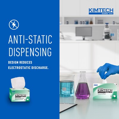 Kimtech SCIENCE KIMWIPES Delicate Task Durable Fibers Cleaning Wipers, 8.4" x 4.4", White, 286 Wipers/Box (34155)
