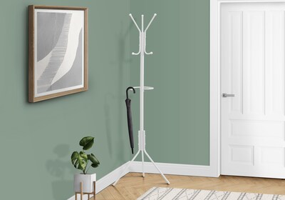 Monarch Specialties Inc. Coat Tree, White, Metal (I 2164)