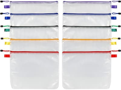 Pendaflex Oxford Reinforced Zip Pouches, Assorted Colors, 10/Pack (77707)