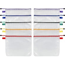 Pendaflex Oxford Reinforced Zip Pouches, Assorted Colors, 10/Pack (77707)