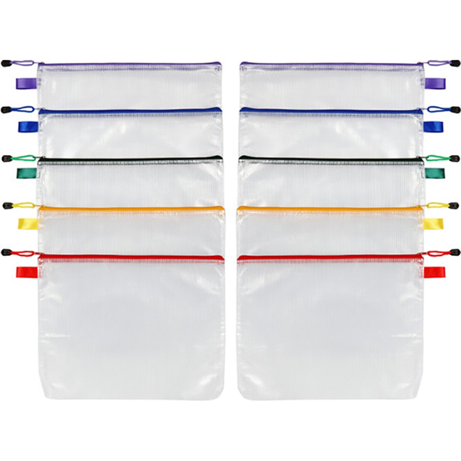Pendaflex Oxford 13.19 10-Piece Polyester Travel Pouch, Water Resistant, Assorted Colors (77707)