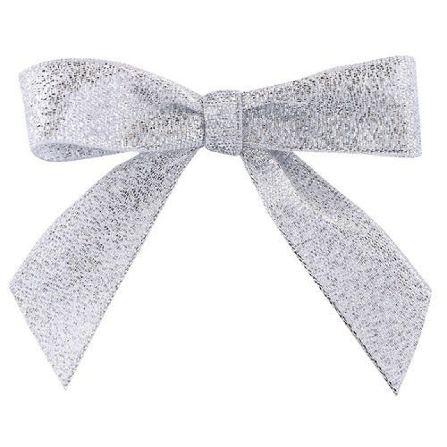 JAM Paper Metallic Bows, Silver Shimmer, 100/Pack (52640349256)