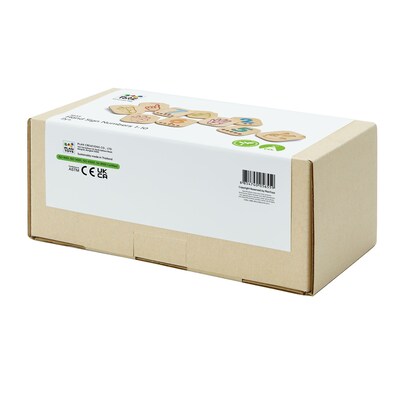 Plan Toys, Wooden Hand Sign Numbers 1-10 Tiles, Multicolored, 10/Pack (PTS5655)