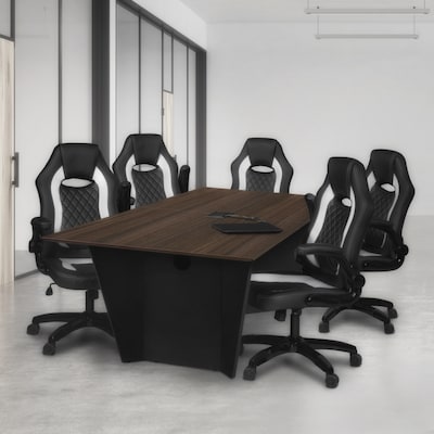 Regency Array 72W x 36D Conference Table with Grommet, Neo Walnut/Black (ACT7236NWBK)