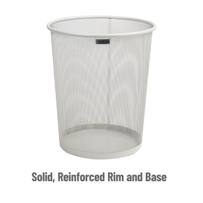 Mind Reader Metal Mesh Trash Can Without Lid, 4.4 Gallon, White (1CIRGA-WHT)