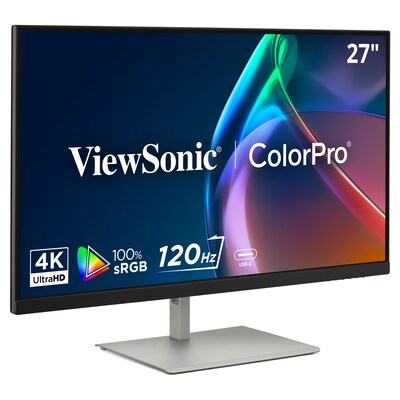ViewSonic 27 4K UHD 120Hz LCD Monitor with 90W USB-C, 100% sRGB, Advanced Ergonomics, Black (VP2766-4K)