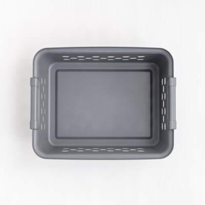 Iris Small Plastic Storage Baskets, Gray (500225)